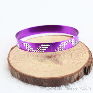 Wing Patterns Aluminium Alloy Bangles Wide Colorful Bracelet